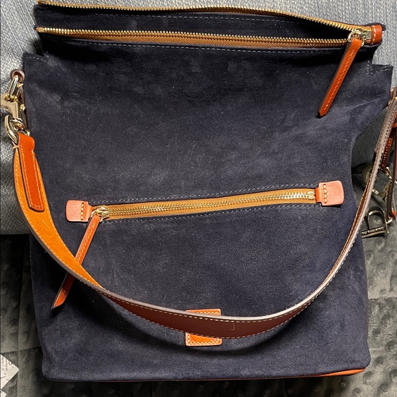 Dooney & Bourke Dark Blue Suede purse Large Hobo Bag, Camden like new - Picture 10 of 16